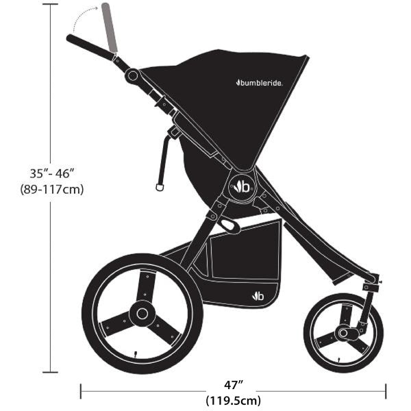 2020 Bumbleride Speed Dimensions - Side Profile View