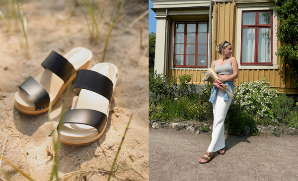 Wedding guest clogs and cork sandals