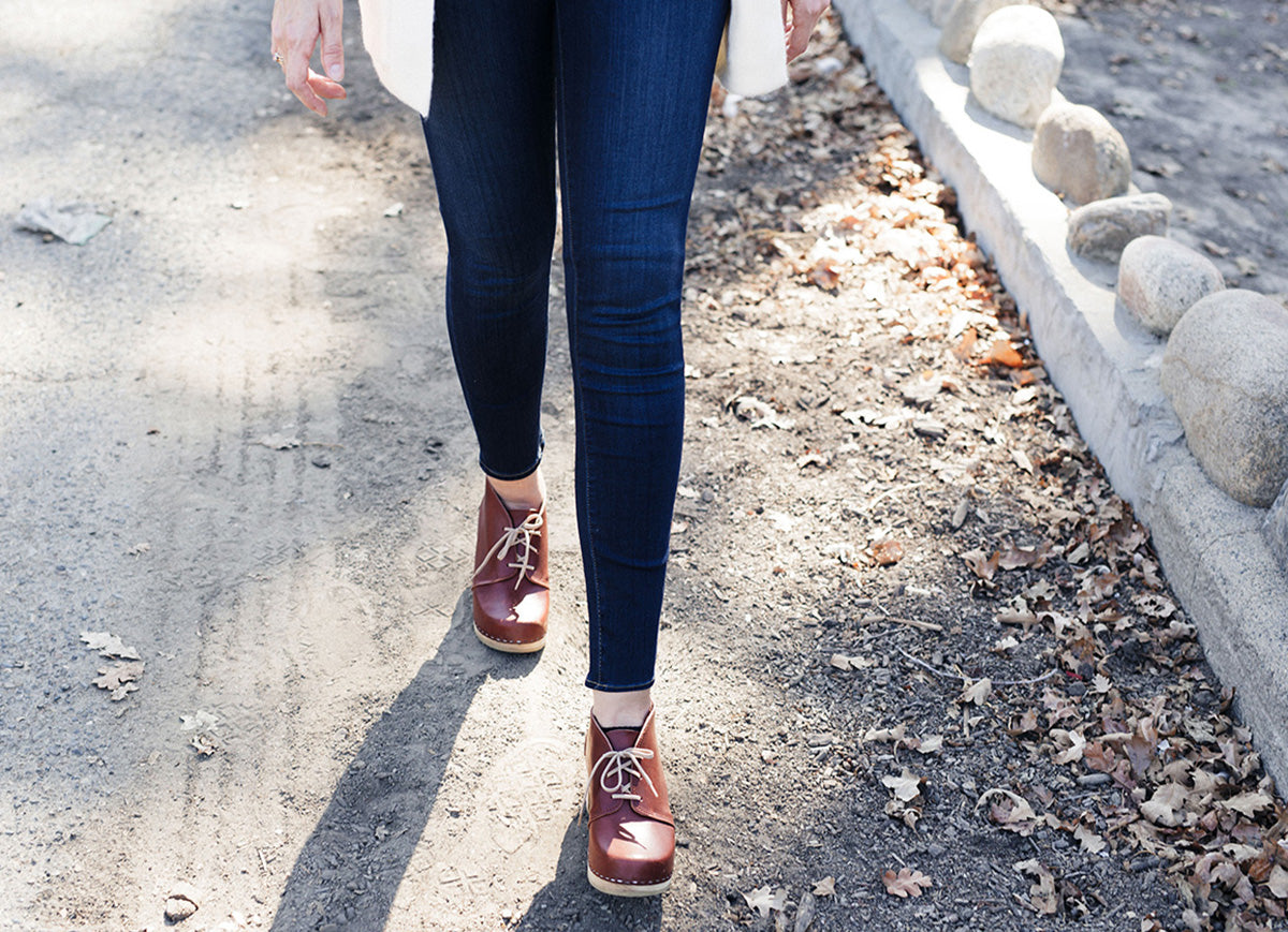 wooden clog boots