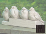 Bird Quartet on Stone Slab Home/Garden Sculpture in Various Colors