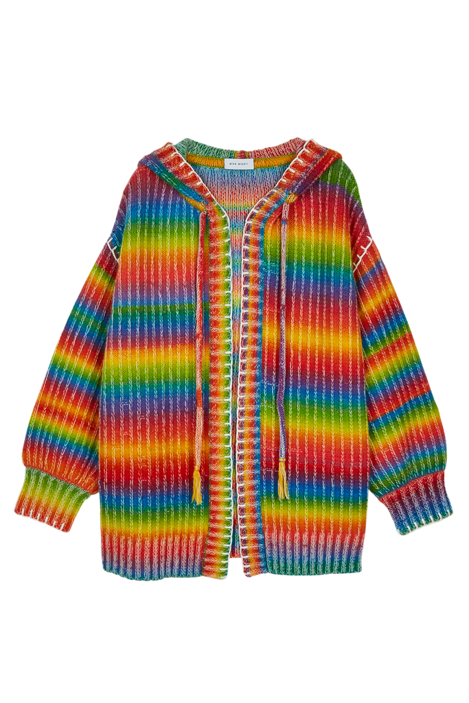 Mira mikati ロング スティッチカーディガン FR34-