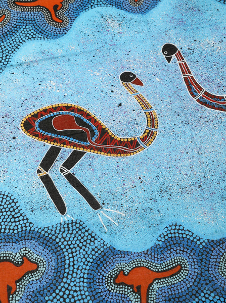 stan yarramunua aboriginal scarf emu on the milky way 