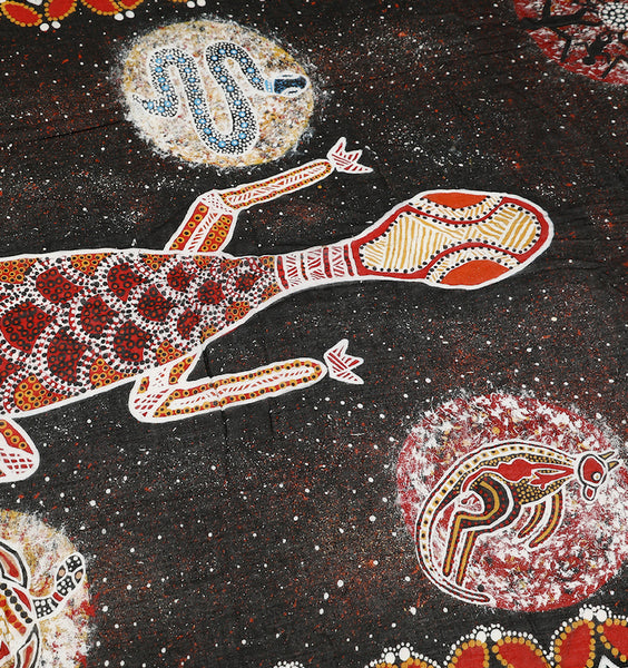 stan yarramunua art aboriginal scarf goanna