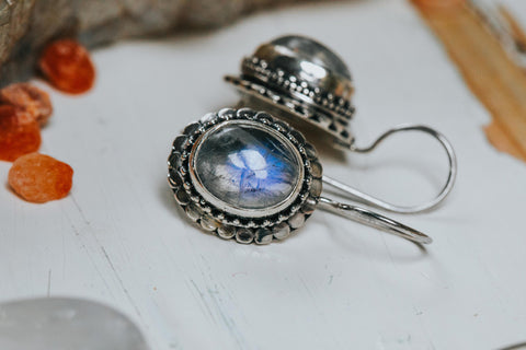 ISHKA Moonstone silver earrings