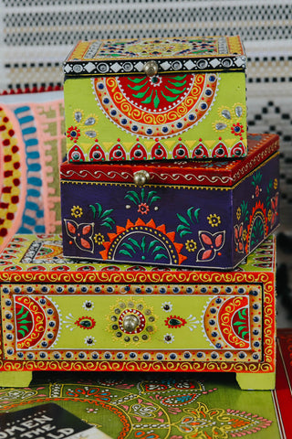 Henna handpainted boxes