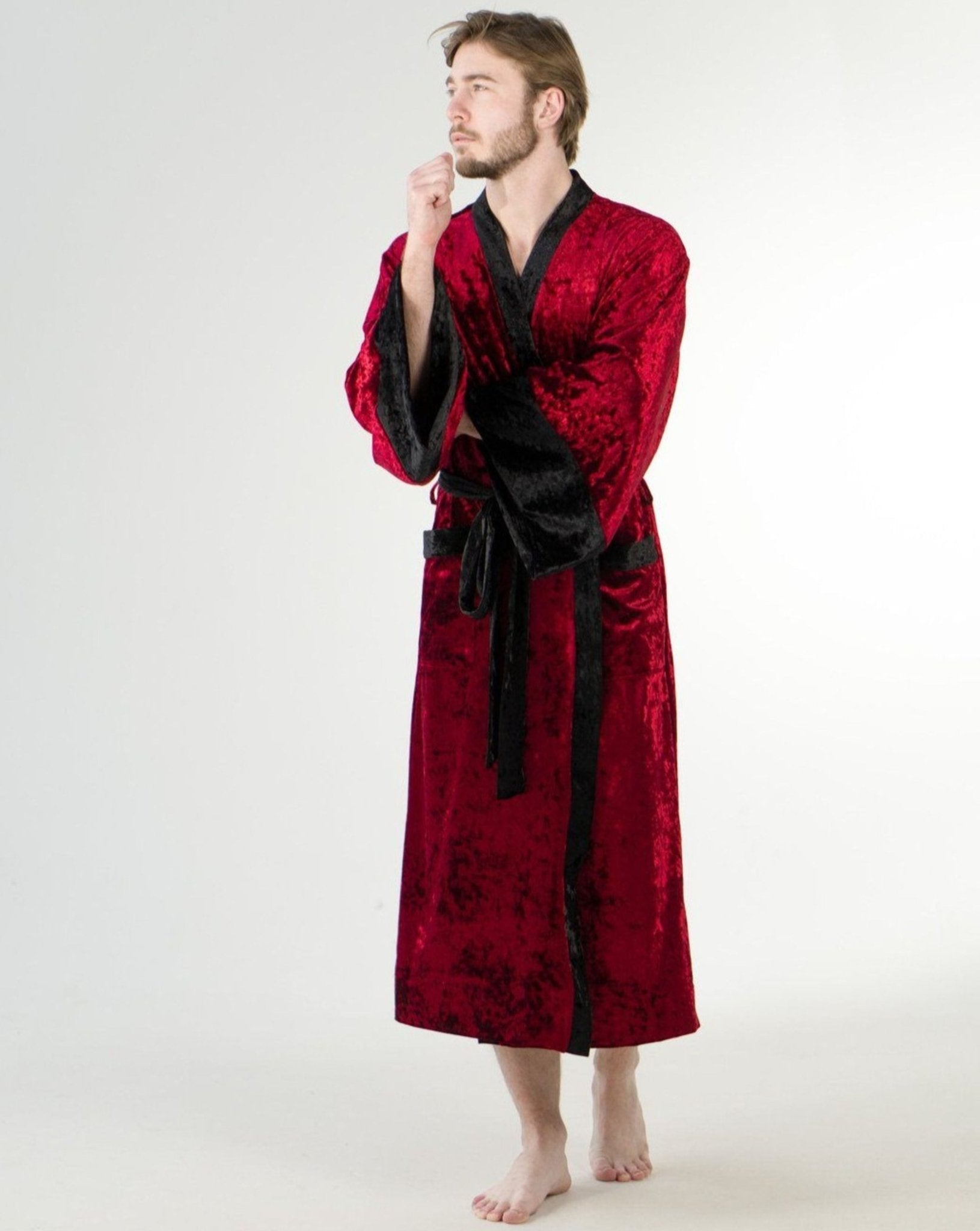 Red Velvet Robe with Hood Men - Modus Vivendi Red Robe