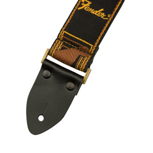 Fender Legacy Monogram Guitar Strap, Black/Yellow/Brown