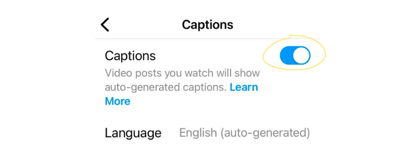 Turn on captions for all videos
