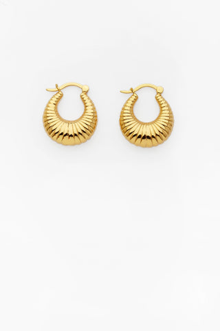 harper earrings gold textured hoops reliquia jewellery