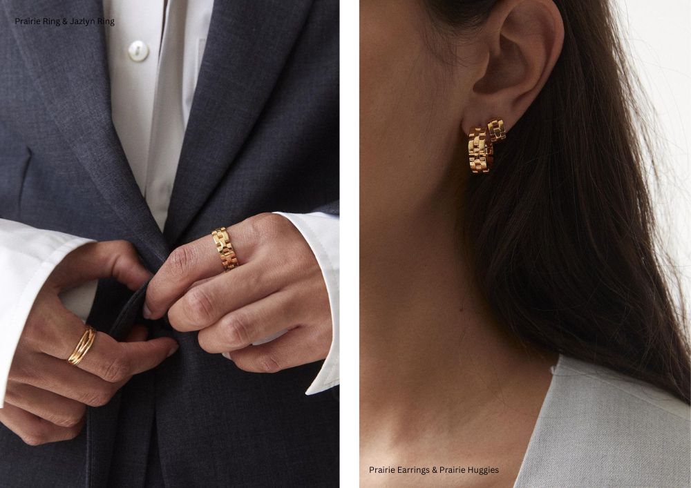 gold rings and earrings by reliquia jewellery