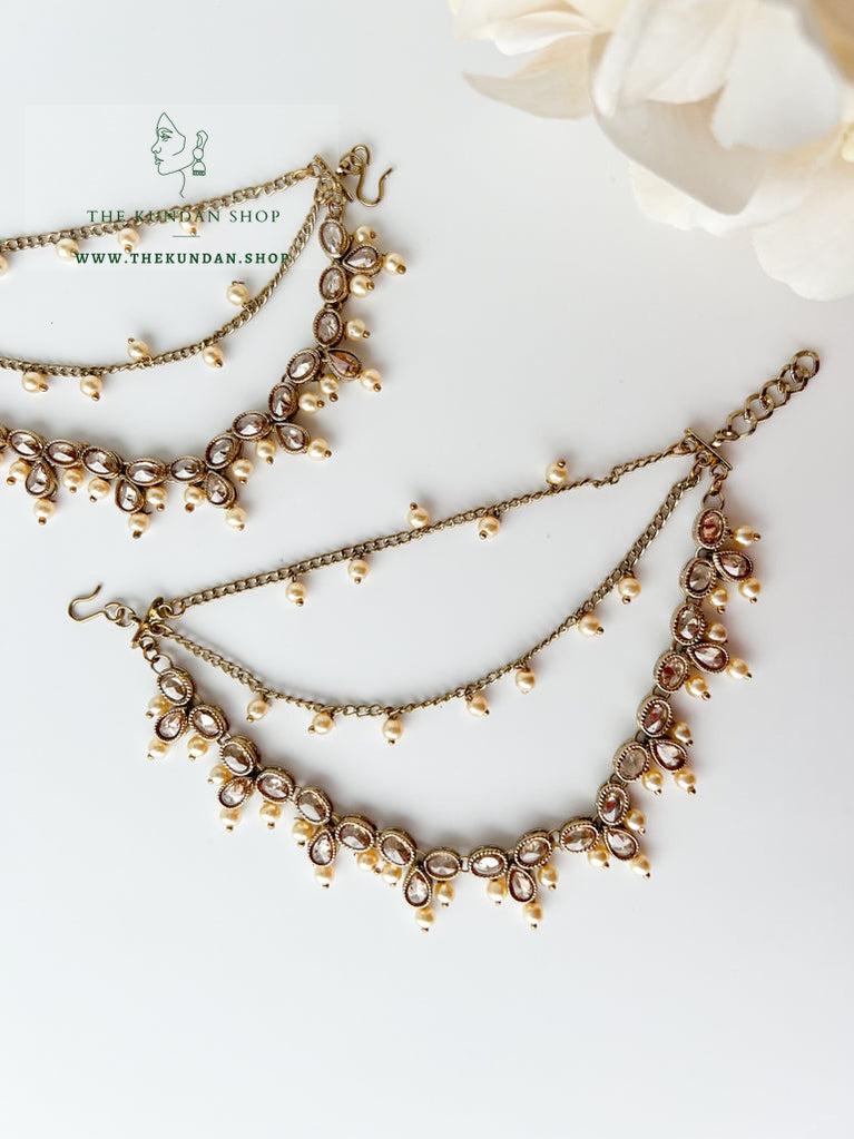 Kundan Sahara for Earrings Indian Pakistani Chain Pearls One Pair | eBay