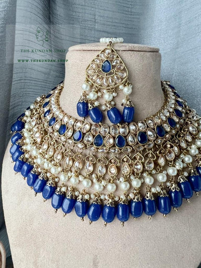 Influential in Midnight Blue Necklace Sets THE KUNDAN SHOP 