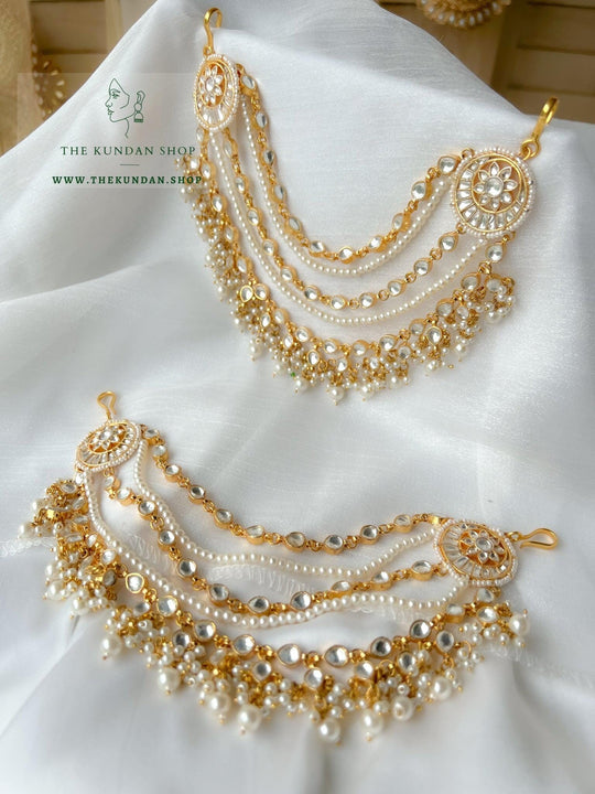 KailasMegha Gold Plated Pearl Sahara Chain Set for Ear Chains Traditional  Jewelry for Women And Girls  Amazonin Fashion