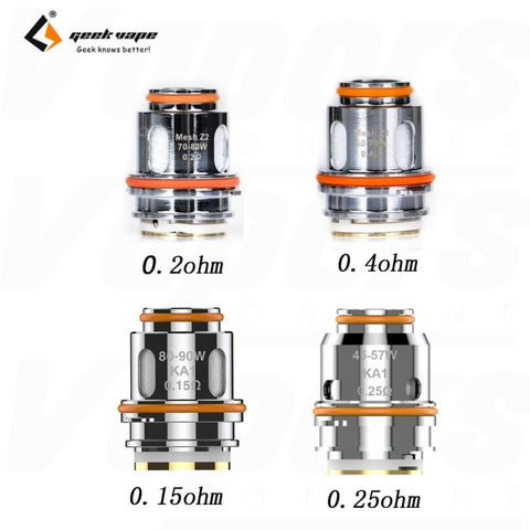 Geekvape Z Series Replacement Coils | 5 Pack and single coils of each ohm