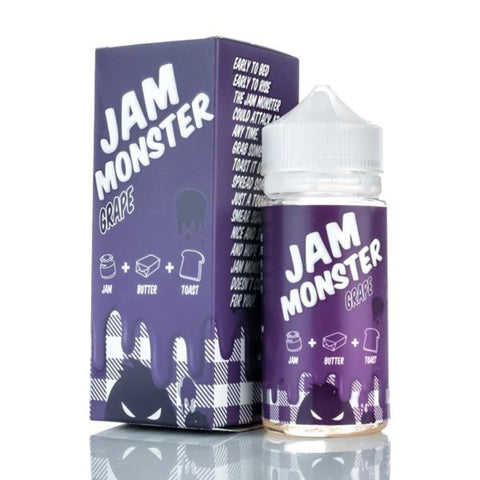 jam monster grape e-liquid 100ml bottle and box