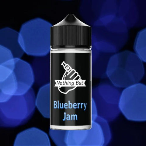 Nothing But | Blueberry Jam 120ml bottle with black and blue background