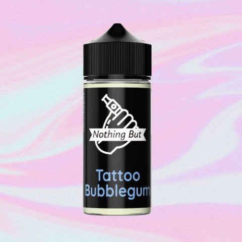 Nothing But | Tattoo Bubblegum 120ml bottle with a colourful background