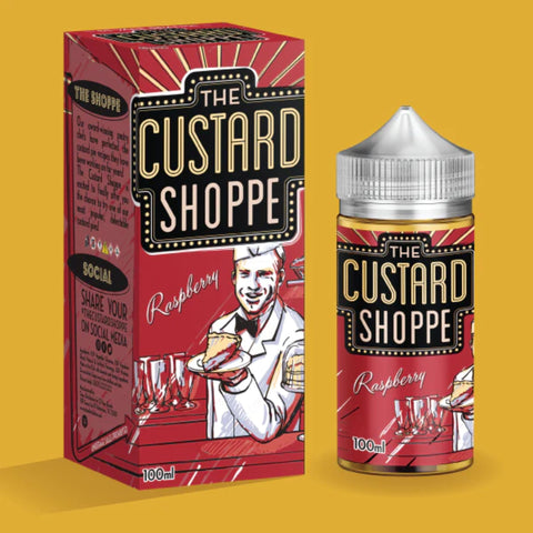The Custard Shoppe | Raspberry 100ml bottle and box