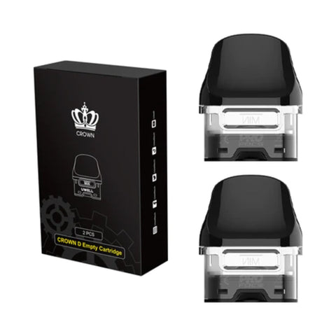 Uwell Crown D Empty Replacement Pods | 2 Pack packet with 2 empty pods