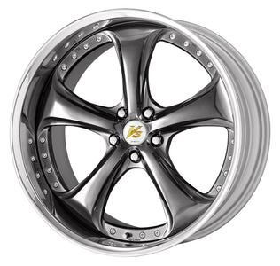 Work Wheels VS KF# (Full reverse L Disk) - 19x14J - 5x114.3 - ET: 3 (Brilliant silver black)
