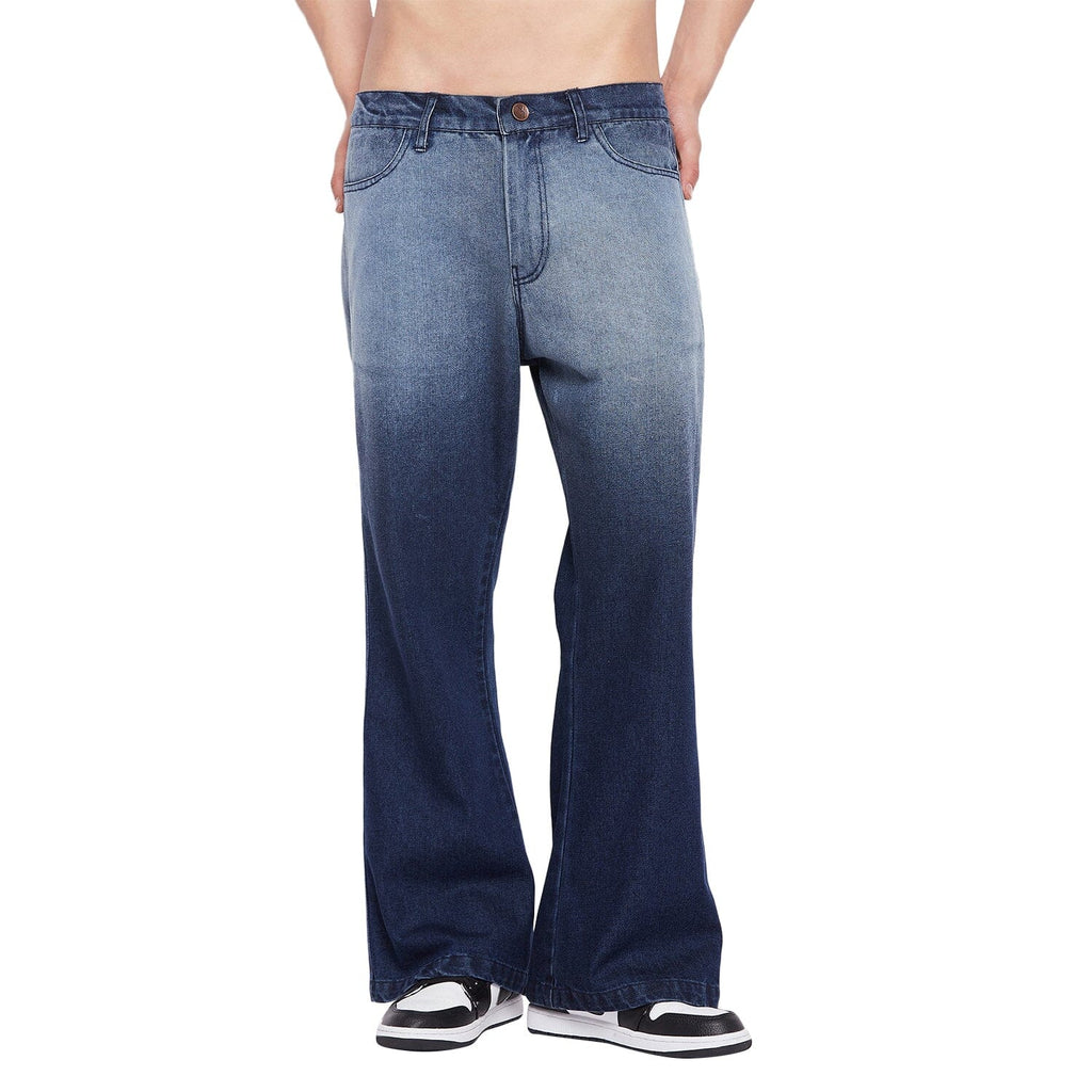 Blue Ombre Washed Flared Denim | Buy Baggy Jeans | Fugazee – FUGAZEE