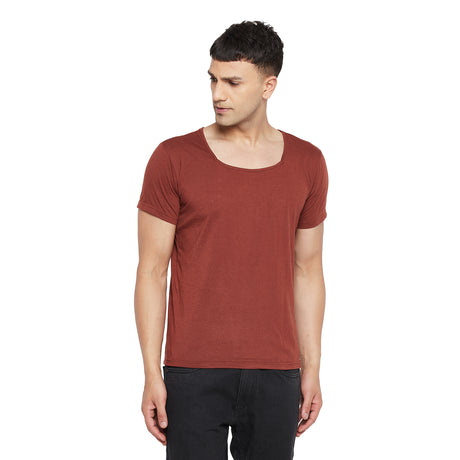 Buy FUGAZEE Men Black Solid Scoop Neck T Shirt - Tshirts for Men