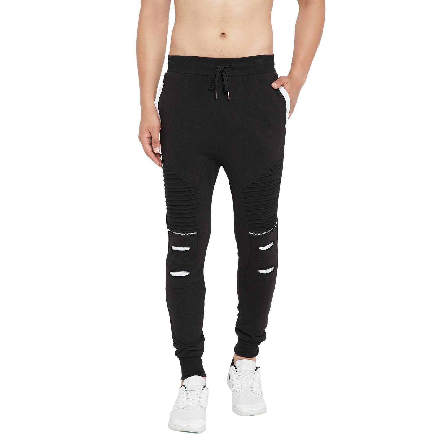 black biker joggers