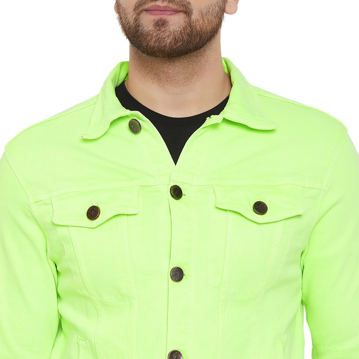 neon green denim jacket