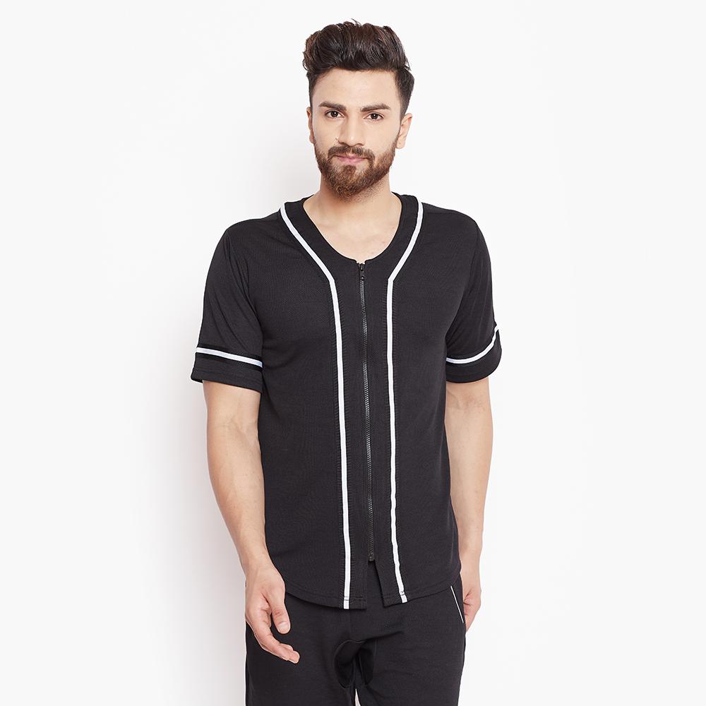 black mesh baseball jersey