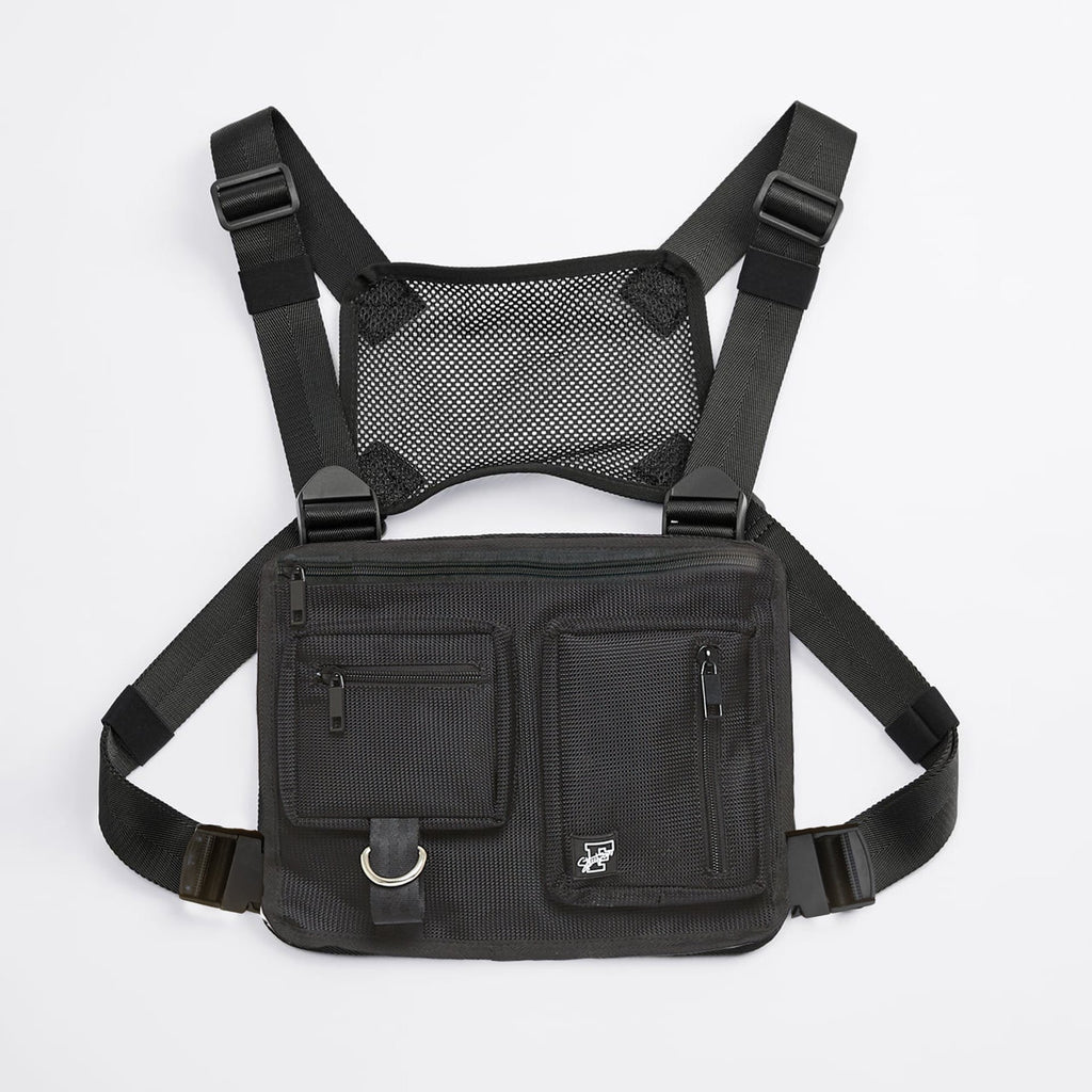 Black Multi Pocket Utility Chest Rig Bag | Buy Chest Bag | Fugazee ...