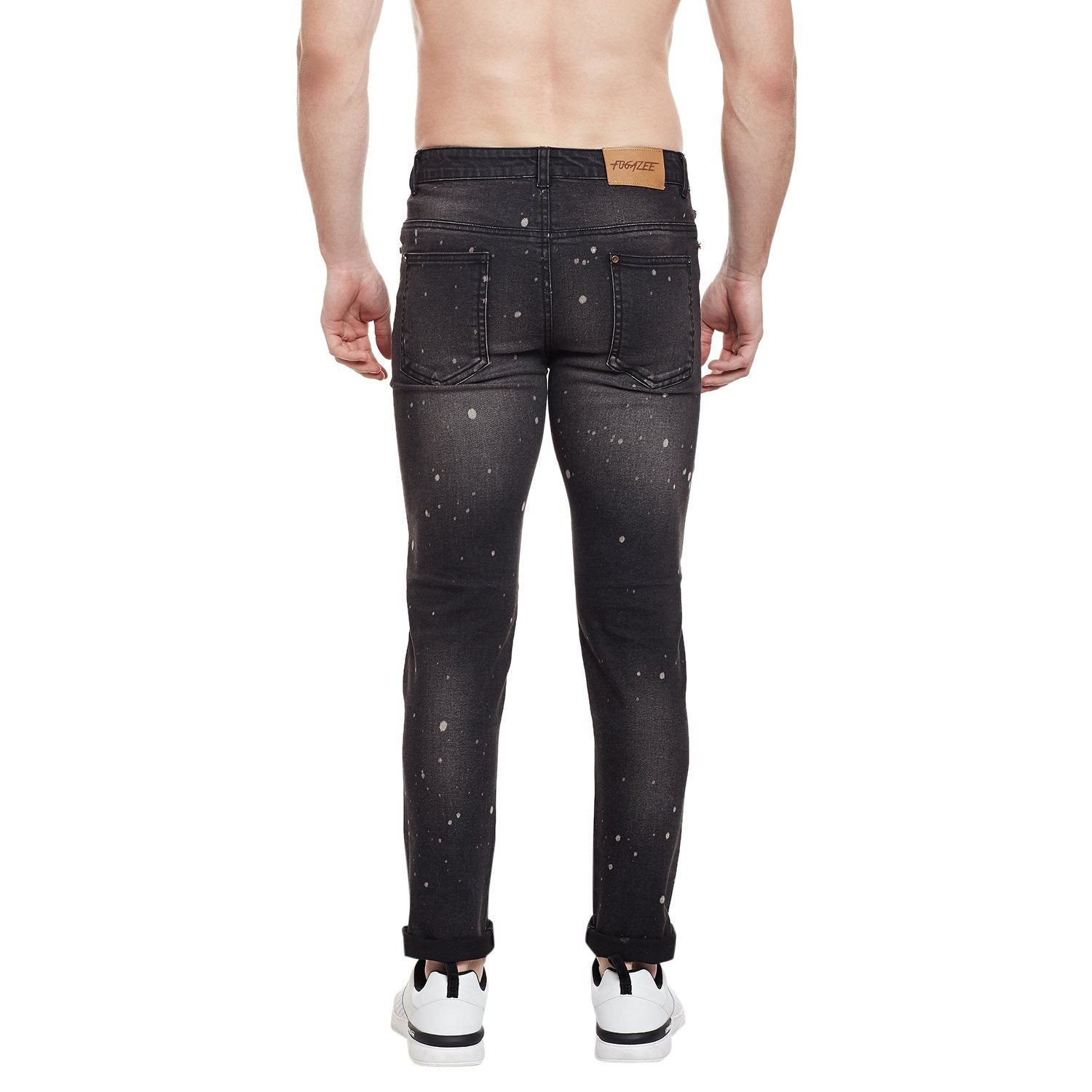 biker jeans paint splatter