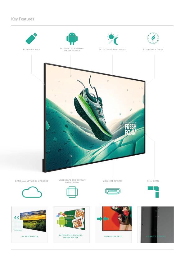 large display screens specification