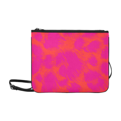 pink and orange clutch bag