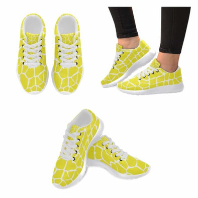 Women's Running Sneakers - Custom Giraffe Pattern w/ White Background -  Animal Social Company