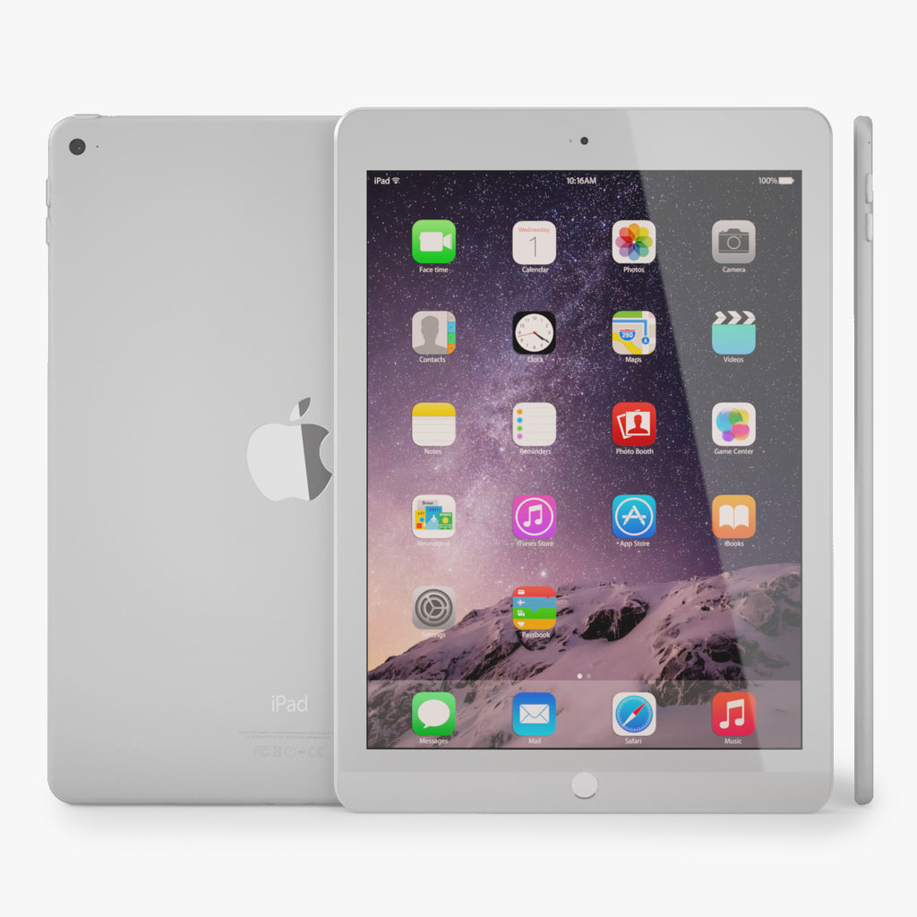  Apple iPad Air 2 Silver  3D Model FaceQuad