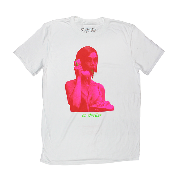 PINK PHONE WHITE T-SHIRT | St Vincent Official Store