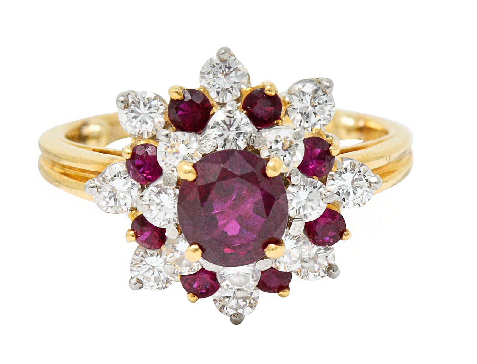 JE Caldwell Oscar Heyman Designer Ruby Diamond Cluster Ring