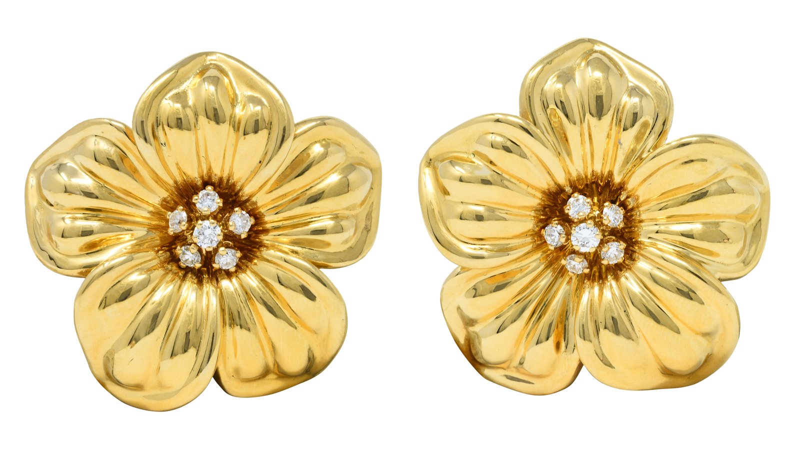 Van Cleef & Arpels Mangolia Earrings Vintage Gold Jewelry statement Earrings Flower Jewelry