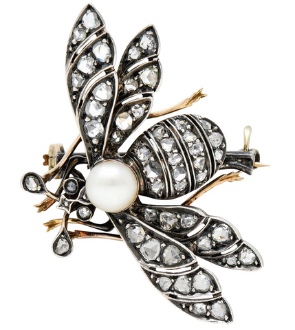 Antique Victorian Beetle Brooch Pearl Jewelry Philly Bridal June Birthstone