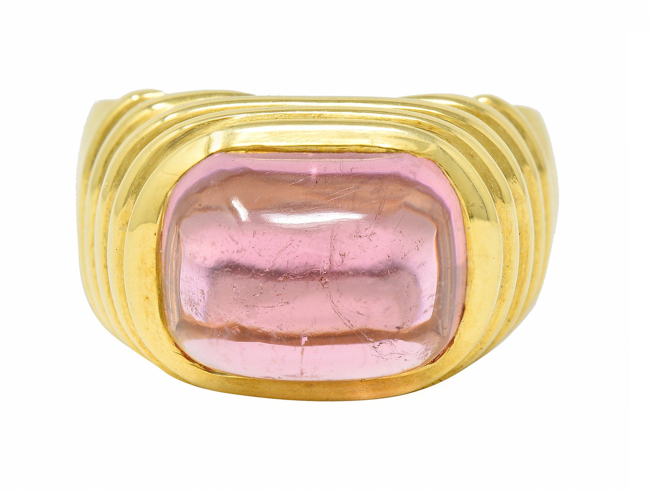 Modern Pink Tourmaline 18 Karat Gold Gemstone Ring | Wilson's Estate ...