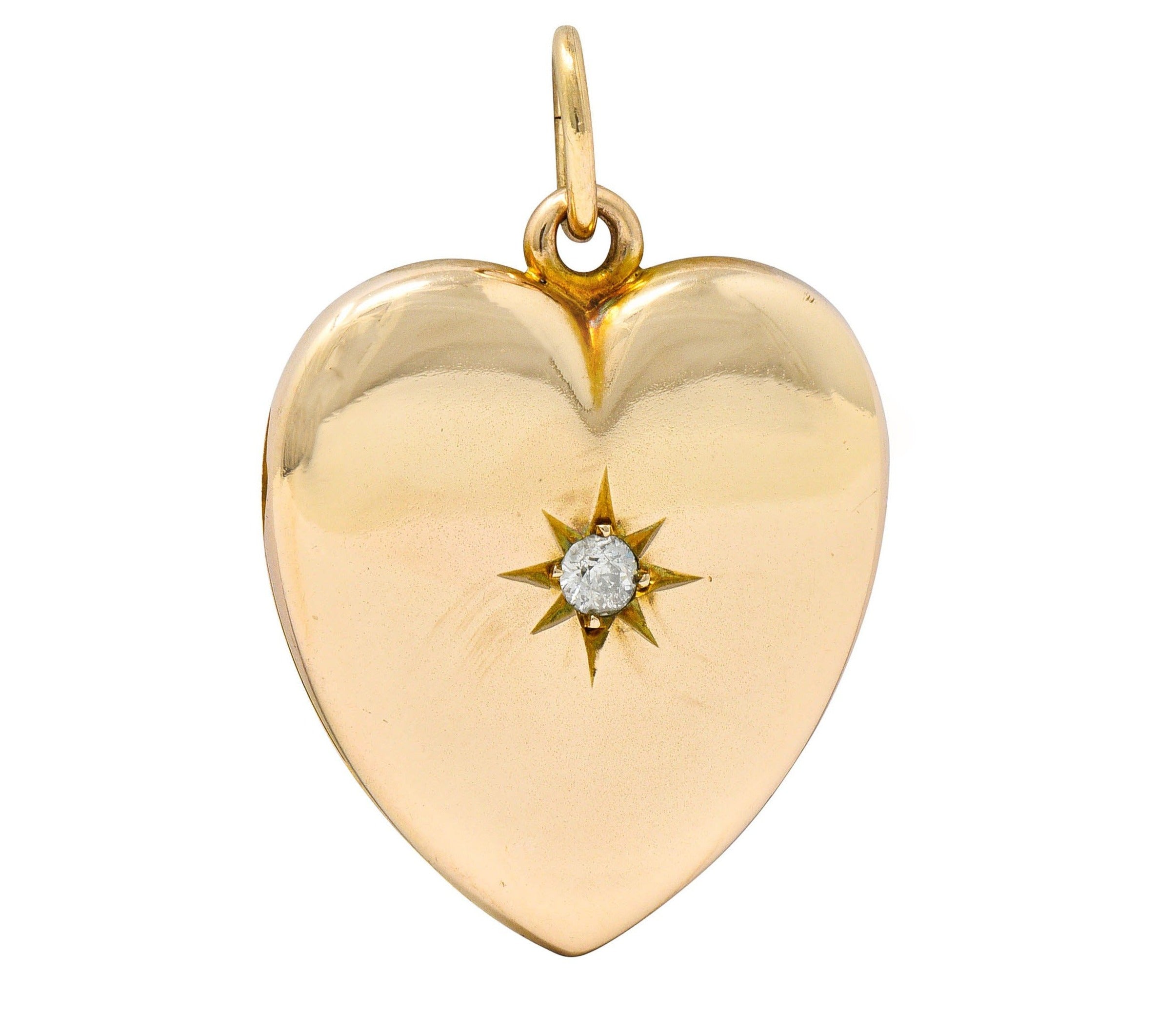 Victorian Old Mine Diamond 14 Karat Gold Heart Locket Pendant | Wilson ...