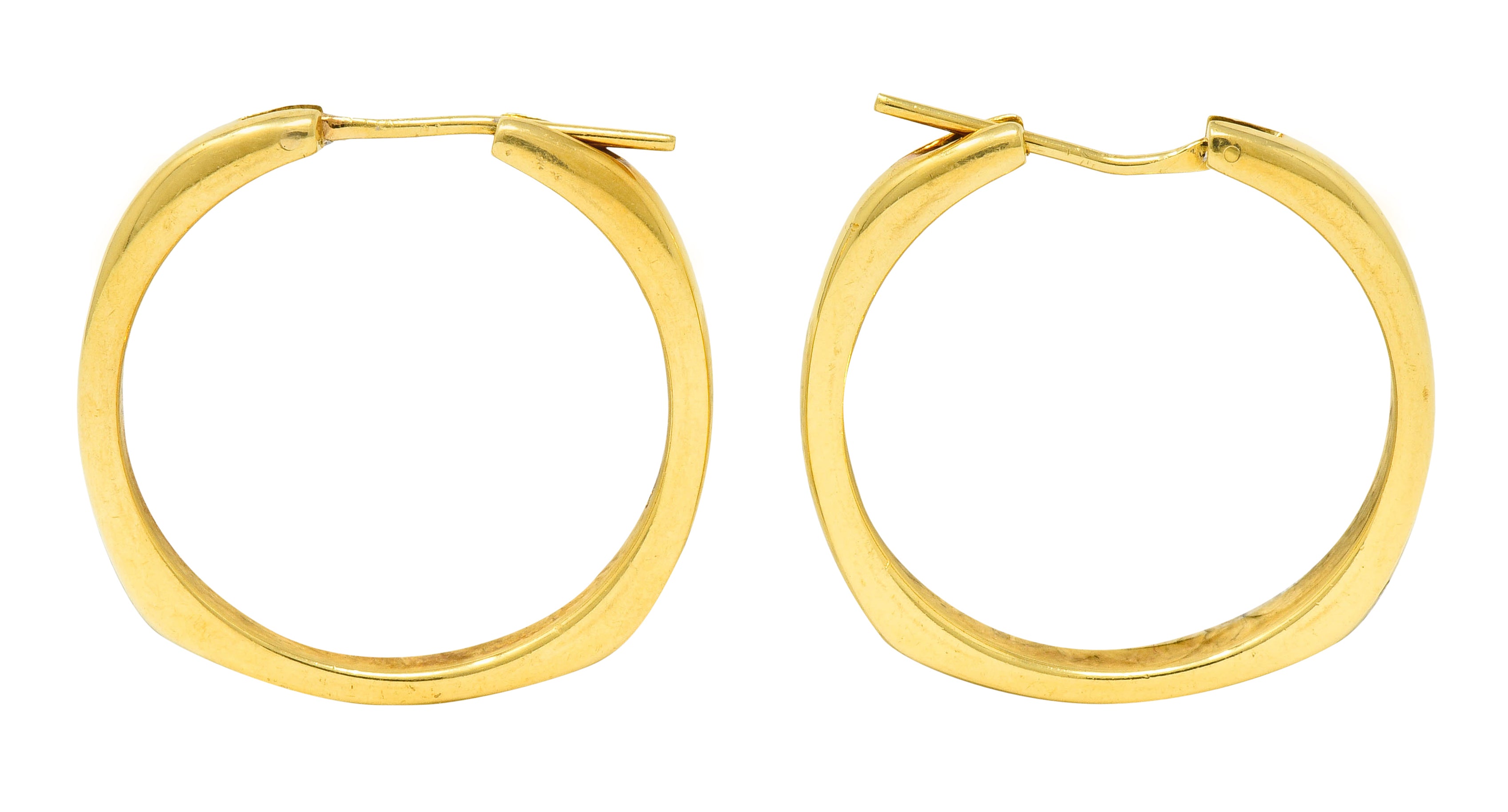 Tiffany & Co. Contemporary 18 Karat Gold Square Cushion Hoop Earrings ...