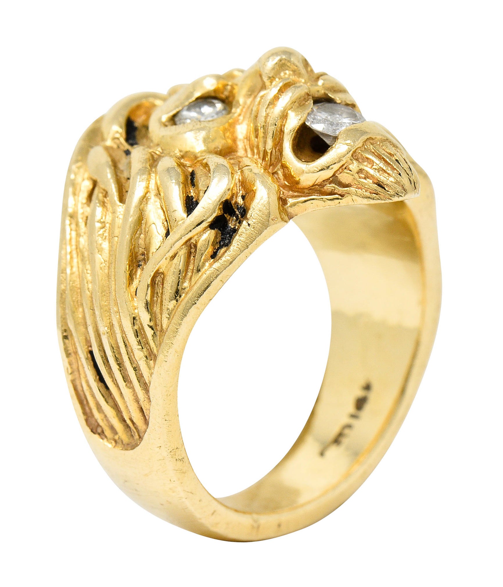 Clyde Duneier Diamond 14 Karat Gold Lion Band Ring | Wilson's Estate ...