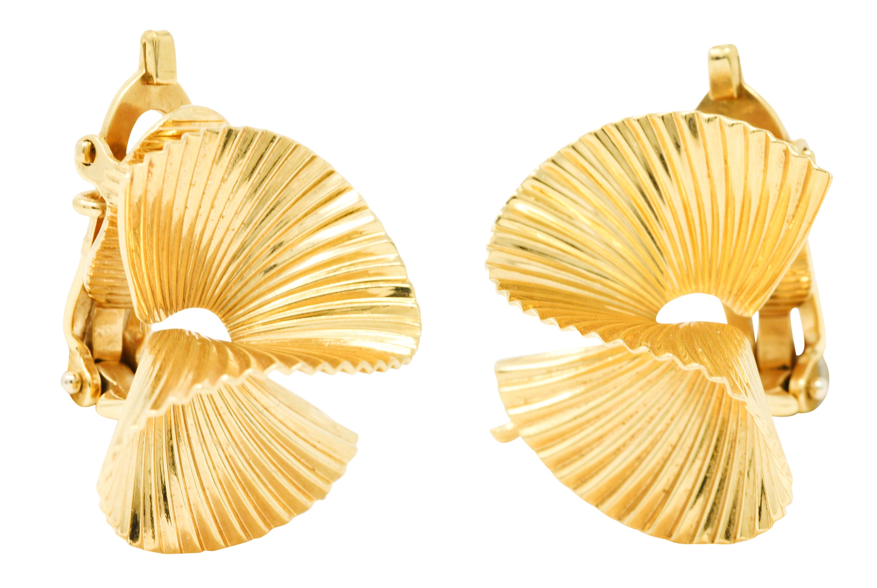 Tiffany & Co. Retro 18 Karat Gold Twisting Ear-Clip Earrings