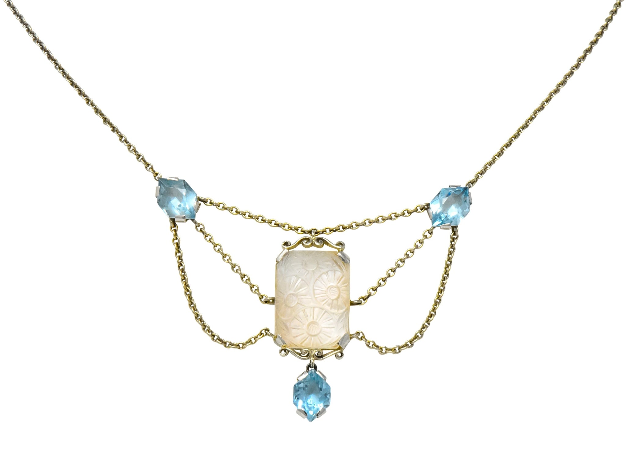 aquamarine mothers necklace
