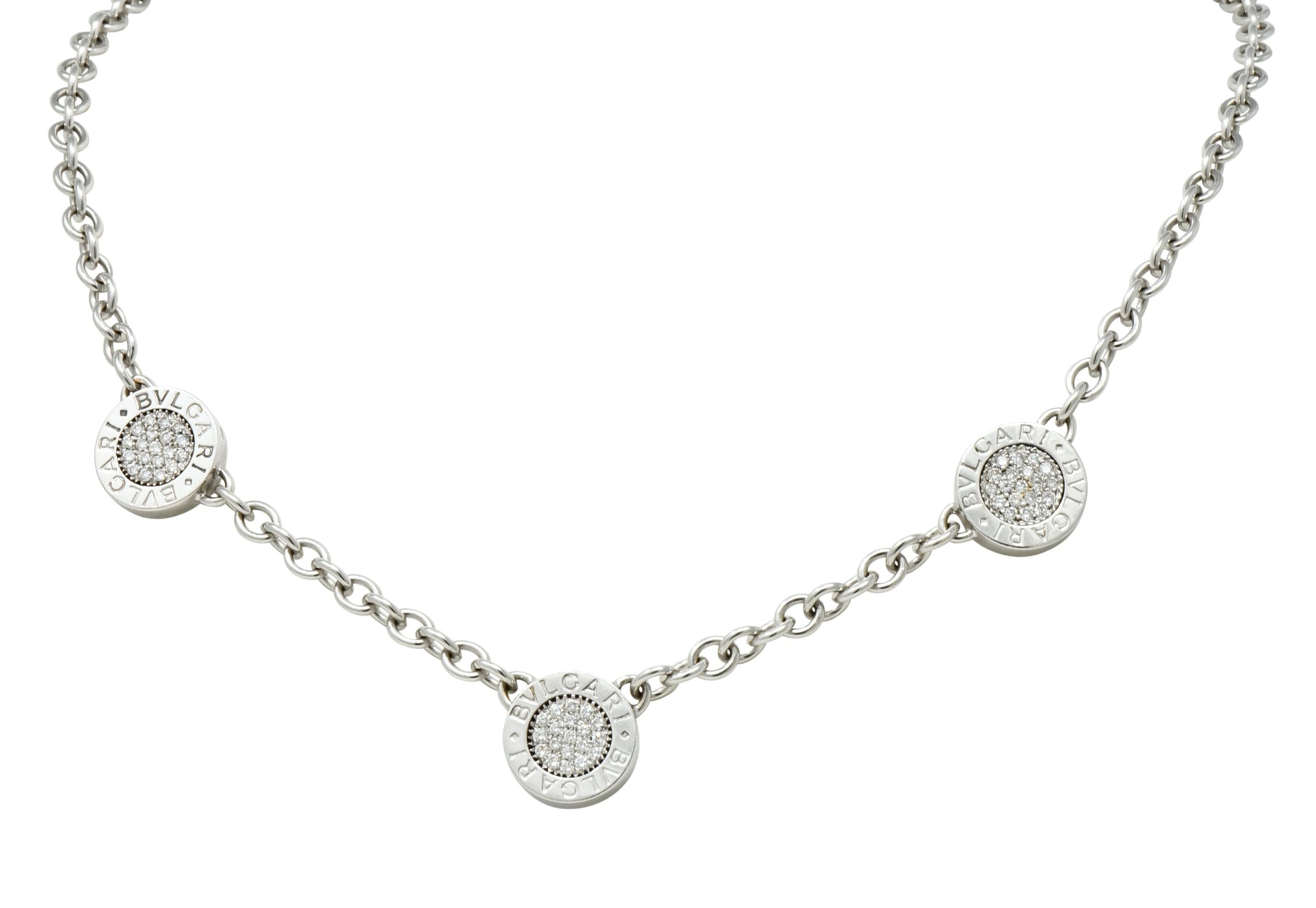 BVLGARI Serpenti 18k White Gold Diamond Necklace | Neiman Marcus