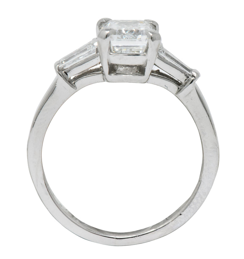 Bulgari  CTW Emerald Cut Diamond Platinum Engagement Ring GIA |  Wilson's Estate Jewelry