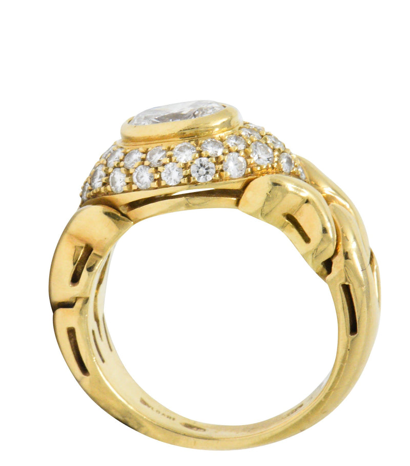 Bulgari 1.55 CTW Diamond 18 Karat Gold Alveare Ring CA 1980 | Wilson's ...