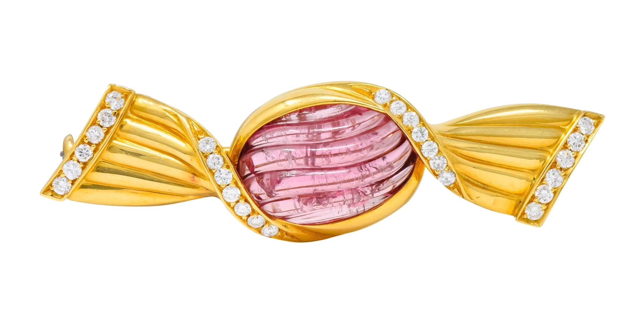 Bulgari Pink Tourmaline 18 Karat Gold Bonbon Candy Brooch | Wilson's Estate  Jewelry