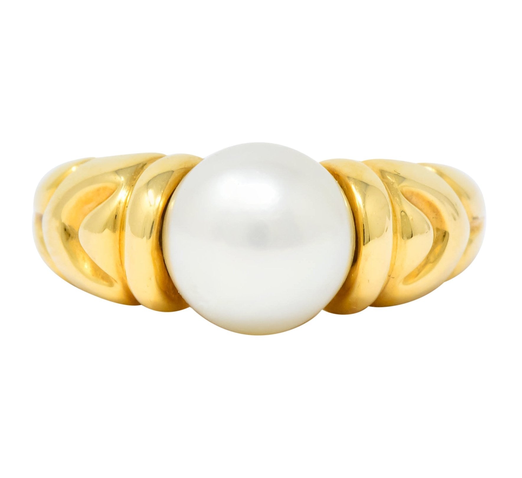 Bulgari Vintage Pearl 18 Karat Yellow Gold Ring Circa 1980 | Wilson's  Estate Jewelry